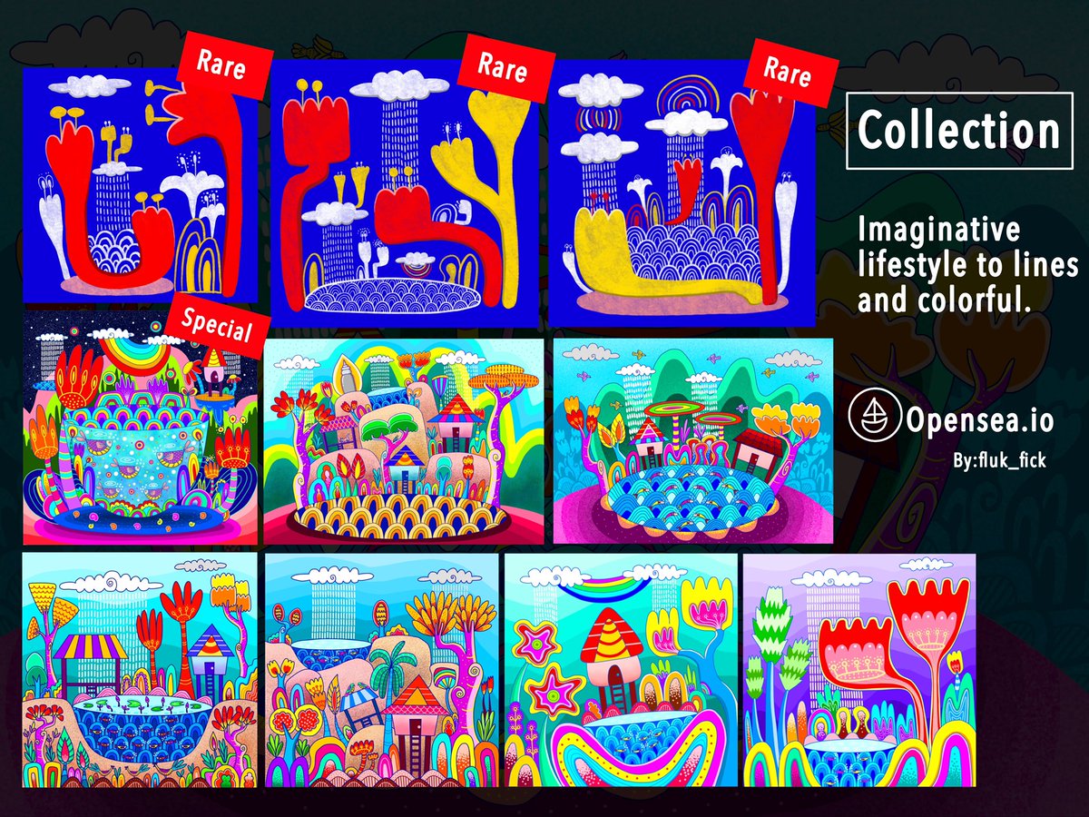 Fluk_monthira's tweet photo. My work on opensea. @opensea 
Collection: Imaginative lifestyle to lines and colorful.🌈💕
I hope you like and enjoy my work. Can visit at👇👇🥰🙏

https://t.co/8AOGHQPCvK

#opensea #OpenSeaNFT #NFTCommunity #NFT #nftcollector #nftcollectors https://t.co/dyhBBvVUoB