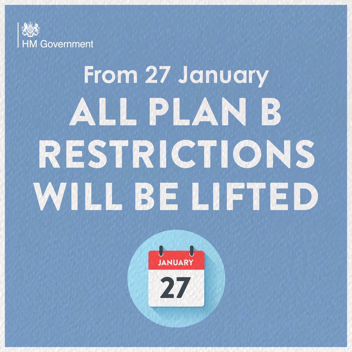 ExeterCouncil's tweet image. From 00:01 27 January, all Plan B restrictions will be lifted in England.

Please continue to be cautious by washing your hands, letting fresh air in, getting tested, self-isolating if positive and wearing a face covering in crowded and enclosed settings.

bit.ly/33DJ7pD