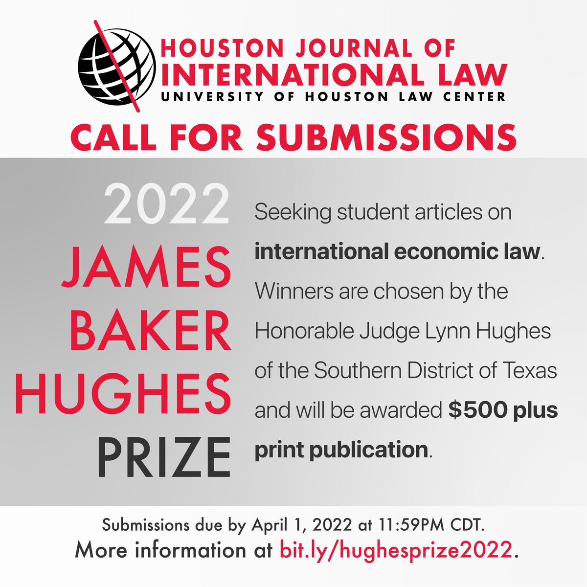 HJILuhlc's tweet photo. More information on how to submit your article for this year’s James Baker Hughes Prize available at https://t.co/BM1FiqHuUx.

#lawtwitter #lawschool #economiclaw https://t.co/7wuHKeAp9S
