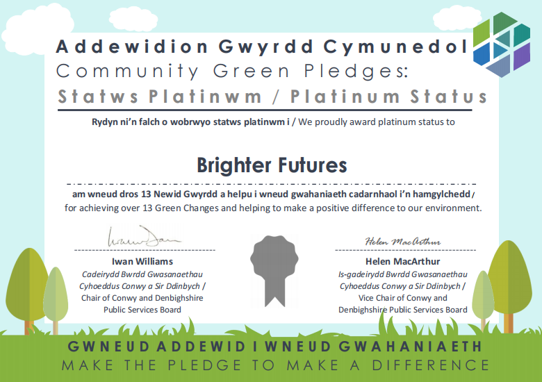 We are super pleased to have now been awarded the Platinum standard for the Community Green...