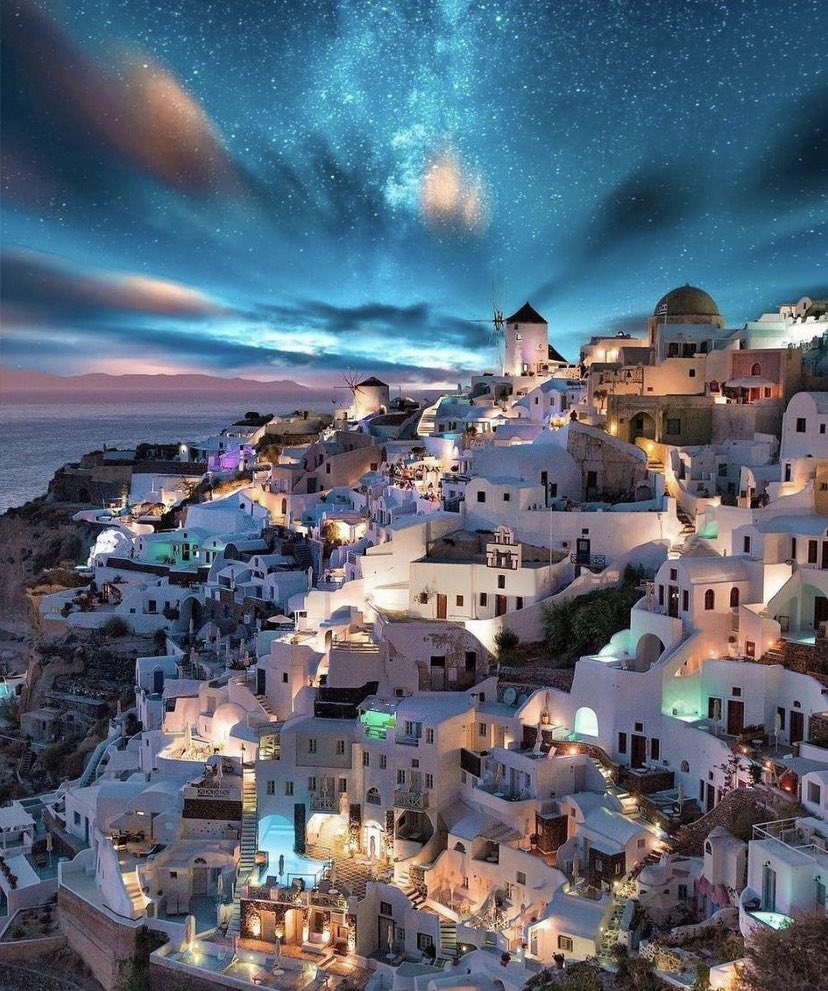 Santorini by night