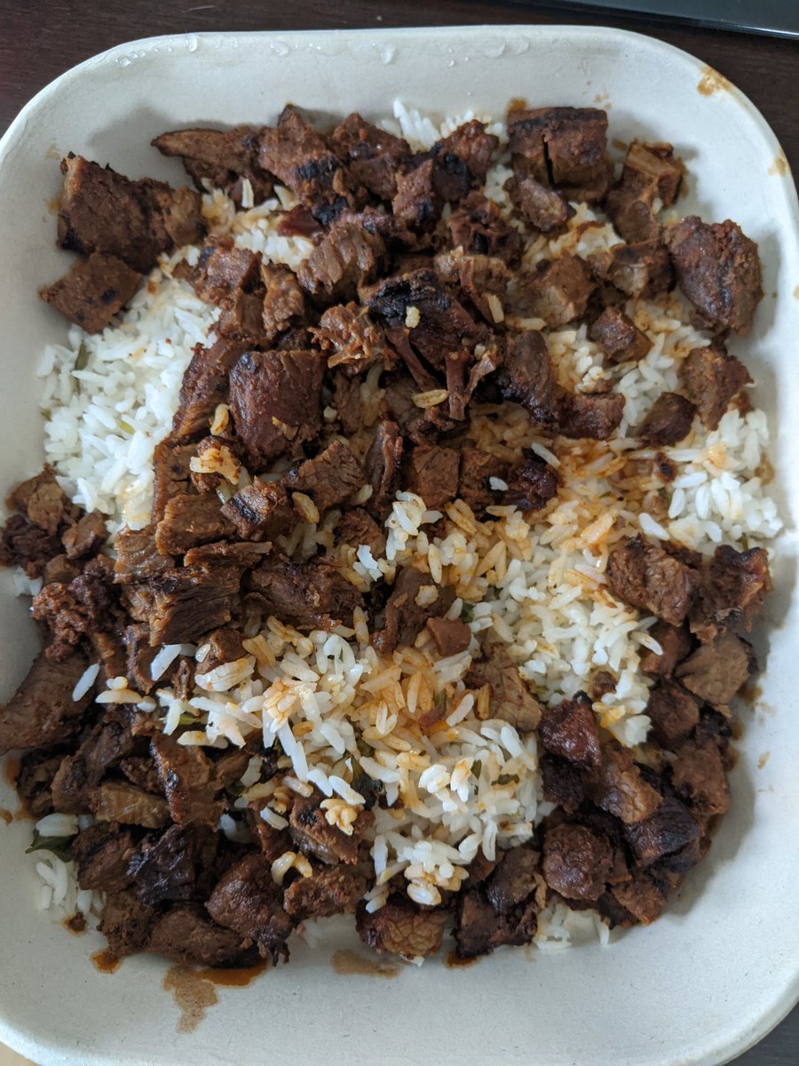 No time to weigh, sorry folks, but it appears Qdoba ran out of the regular sized bowls and went totally nuts on the portions today. Incredible value.