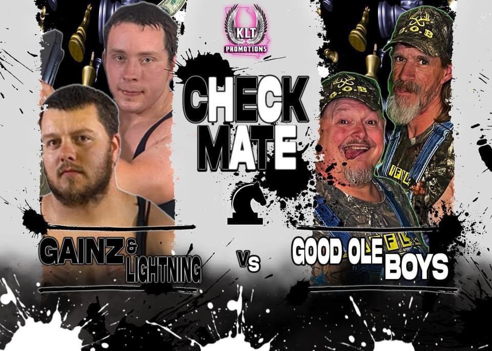 KLTPromotionsGA's tweet photo. KLT Promotions presents “Check Mate”! Saturday night at KLT Arena in Rome, Ga! Come see the promotion everyone is talking about! If you love old school, WTBS 6:05 style wrestling, you will love KLT Promotions!! https://t.co/v9pQIcc6IN