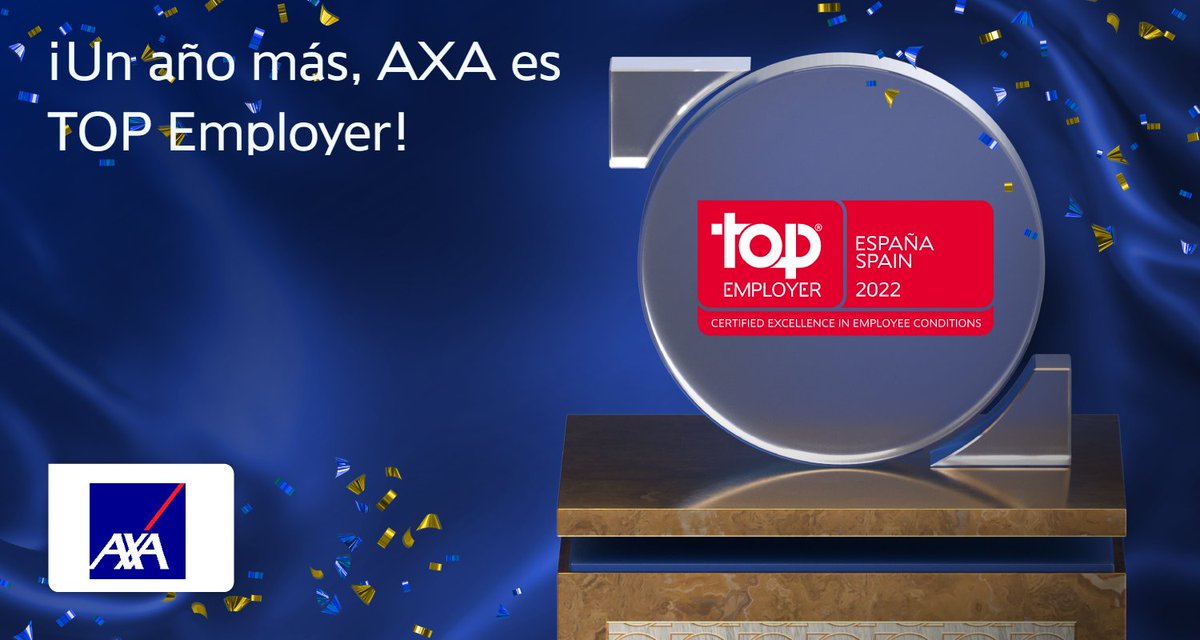 Un año más…¡lo logramos! Estamos entre las tres mejores empresas para trabajar en España. Somos 🥈, una empresa #TopEmployers2022 😊 ¡Gracias! bit.ly/3GMplGN
#AXATopEmployer