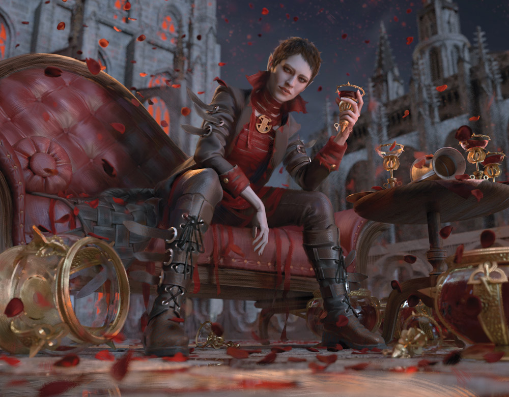 Anje, Maid of Dishonor / Magic the Gathering
Innistrad : Crimson Vow
© Wizards of the Coast

Print Available at inprnt.com/gallery/indus/…

#character #conceptart #fantasy #HorrorArt #medieval #Illustration #gameart #goth #portraits #イニストラード #イラスト #DarkFantasy #エインジー