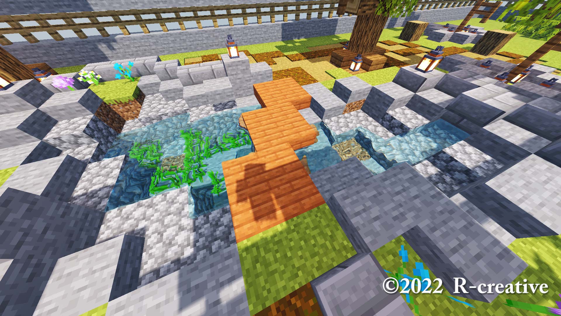 R Creative 進捗 庭に池を作りました Minecraft マイクラ マイクラ建築 T Co Pdkdebdeif Twitter