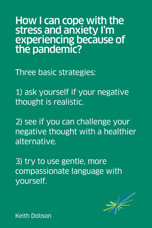 MHCC_'s tweet photo. How I can cope with the stress and anxiety I’m experiencing because of the pandemic? We asked a psychologist. He had advice for how to reframe anxious thoughts in 3 steps. https://t.co/ekiHYhnR27