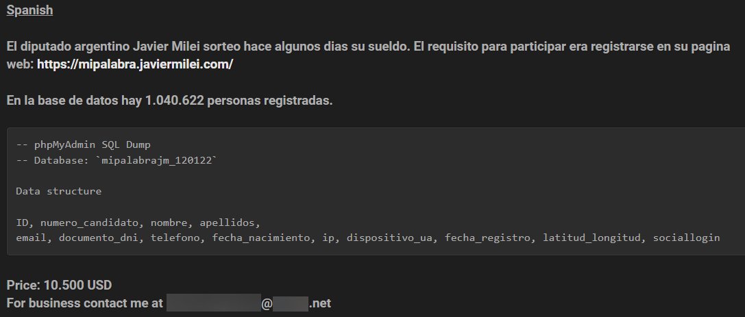 Esto es lo que pasa cuando recolectas Datos Personales y no te importa lo que suceda con ellos Y cuando el Estado no actúa como debe hacerlo para protegerlos. Irresponsables, todos por igual.