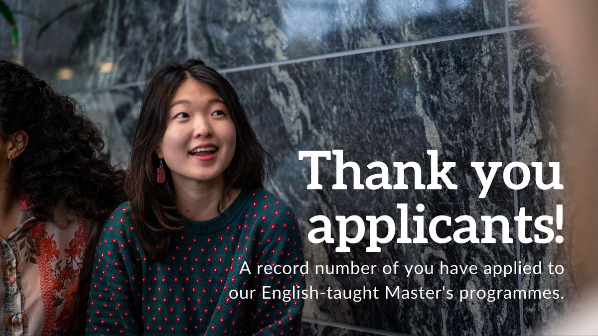 We’ve hit a record number of applicants once again! 🎉Great thanks to all the applicants, and best of luck during the rest of the admission process✨ #mastersprogrammes #jointapplication #studyatJYU

jyu.fi/en/current/arc…