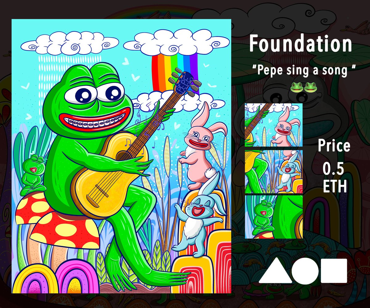 Pepe sing a song.🐸🎼 @withFND 
Hope you like my work.🙏
Check it 👇👇😍

foundation.app/@Fluk_fick/~/1…

#FrogFam #pepethefrog #PepeFam #Foundation #FrogNation