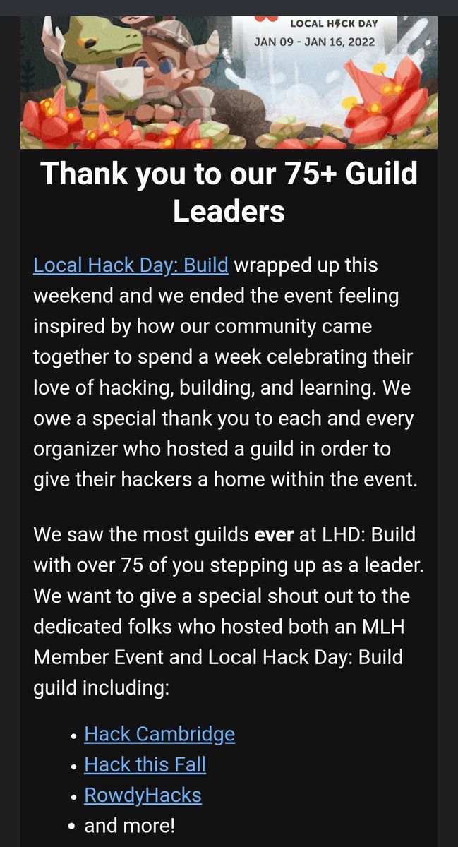 hackthisfall's tweet image. @MLHacks #LocalHackDay is so much fun, great work everyone who participated and contributed for #HackThisFall Guild. Happy Hacking 🥳🔥 

Proud to be one of the dedicated guilds below, shoutout to our hacker community members 😎🧡
