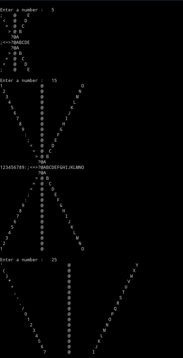 codewithsandhan's tweet image. Pattern practice in #c
Try code:-
codewithsandhan.blogspot.com/2022/01/patter…