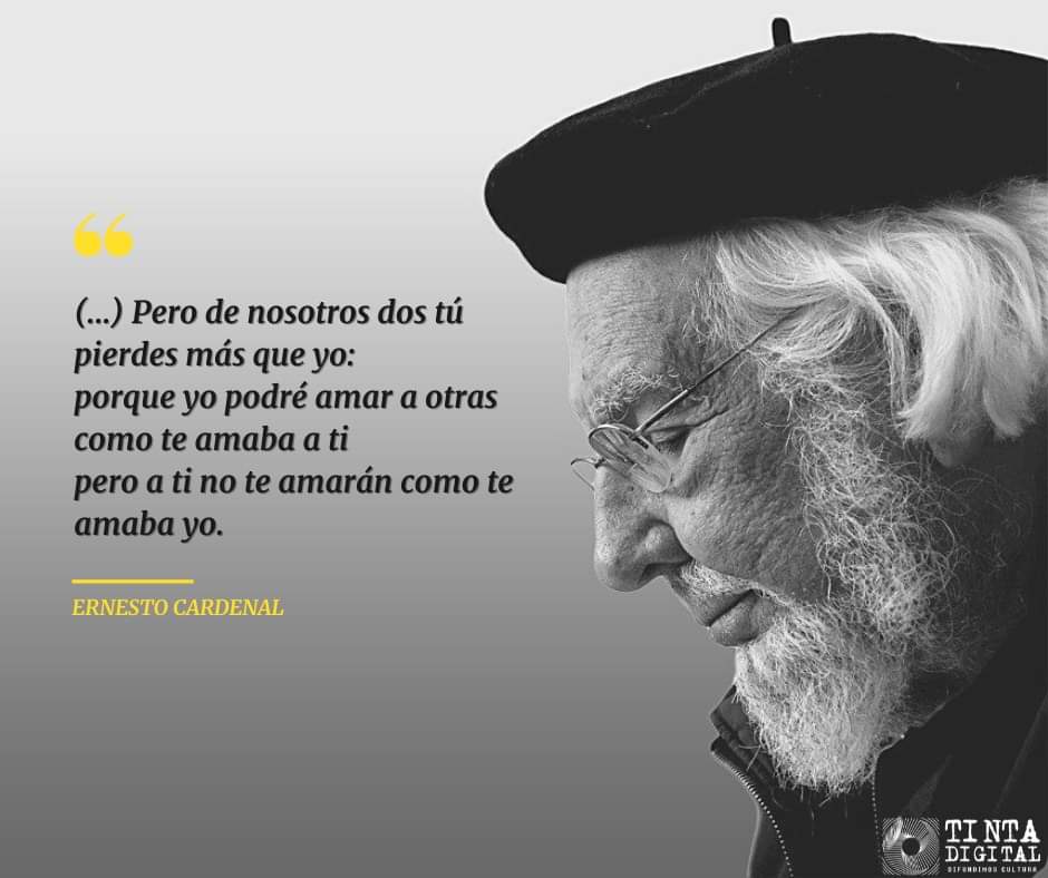TintaDigitalx's tweet photo. Ernesto Cardenal nació un día como hoy en 1925. Desde niño se sintió atraído por las letras y quiso buscar una forma de cambiar el mundo. Se lo conoce por sus ideas políticas marxistas y su defensa de la teología como salida a los males que aquejan hoy al mundo.
#literatura https://t.co/c28j6TnTuZ