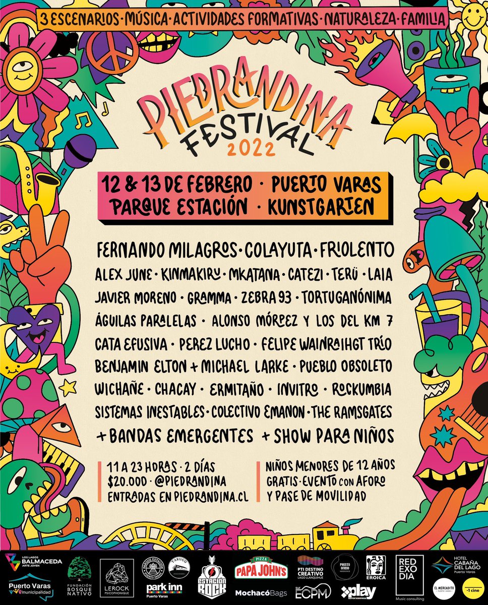 A #puertovaras los pasajes con <a href="/tortuganonima/">tortuganónima</a> y <a href="/sinestables/">SISTEMAS INESTABLES</a>. Estaremos colaborando con la tercera versión del Festival #piedrandina este 12 y 13 de febrero. Gran iniciativa al sur de Chile en un paisaje de lagos, montañas y naturaleza. ¡Nos vemos! #otradelerock