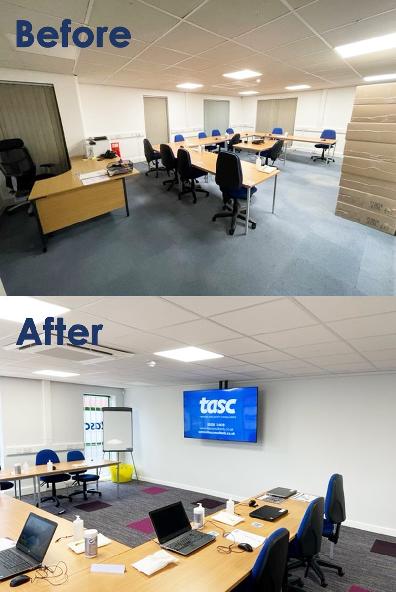 TASC_training's tweet photo. We've had a makeover at our TASC training facilities, and we couldn't be happier! Our dedicated @UKATA_Official centre features new audio and visual technology. As well as a kitchen/dining area, on-site free parking and easy access to major motorway links!
#training #asbestos https://t.co/lY6LyGgnqi