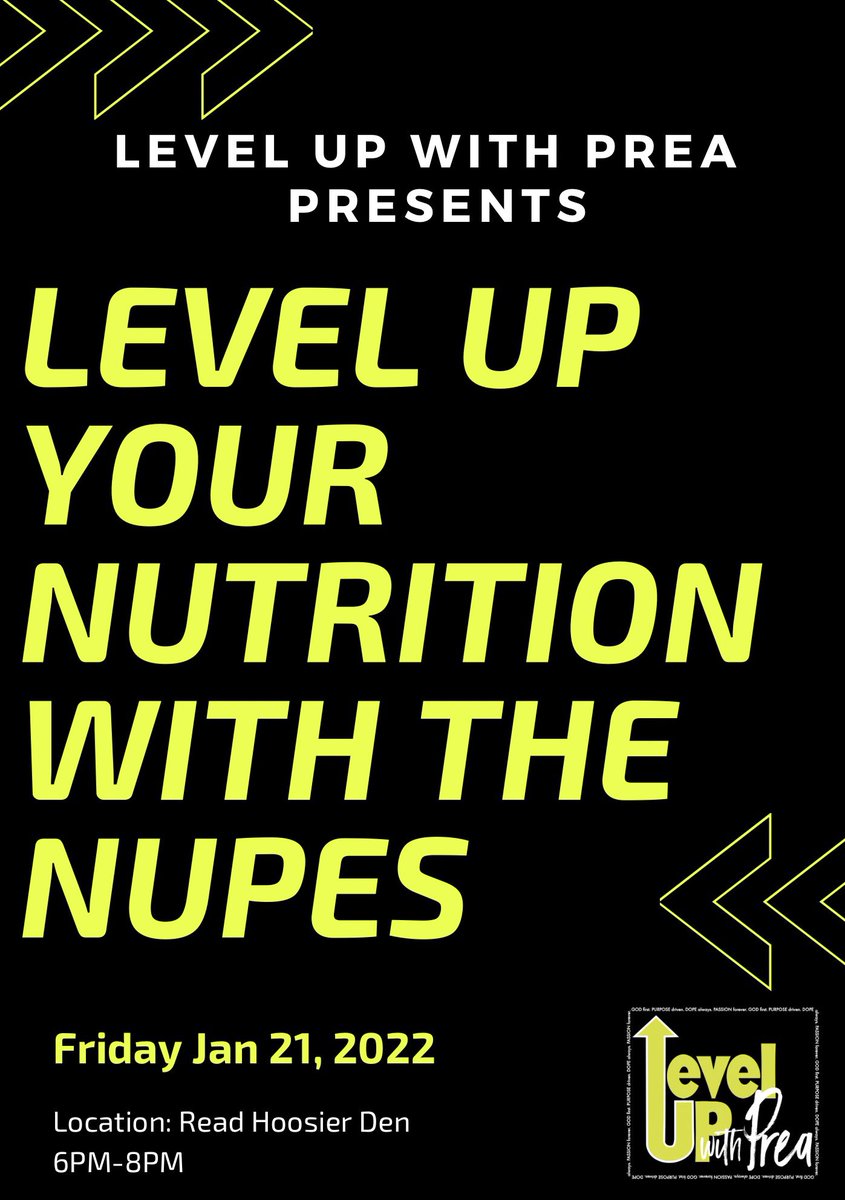 PreaJackson's tweet image. Ready to LEVEL UP nutrition style? Join us TOMORROW and @alphachapternupes as we discuss healthy eating habits and lifestyle changes. We look forward to seeing you all there! 💚🤍🖤