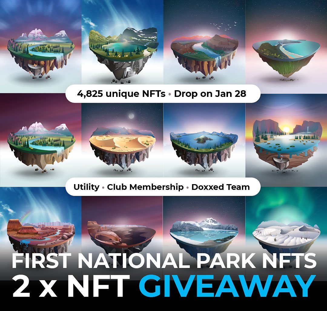 carlosgil83's tweet photo. 🙋‍♂️Carlos Gil Giveaway! 🚨 Imagine owning a first-ever National Parks NFT, with outdoor club membership.

2 x Winners! 1 x NFT each
⏱You have 48HRS!!⏱

To enter:
1⃣ ReTweet 
2⃣ Join the Discord: https://t.co/jmLApDMfYi
3⃣ Follow @carlosgil83 + @natparksnft 
4⃣ Tag 2 Friends https://t.co/8clvDqRXid