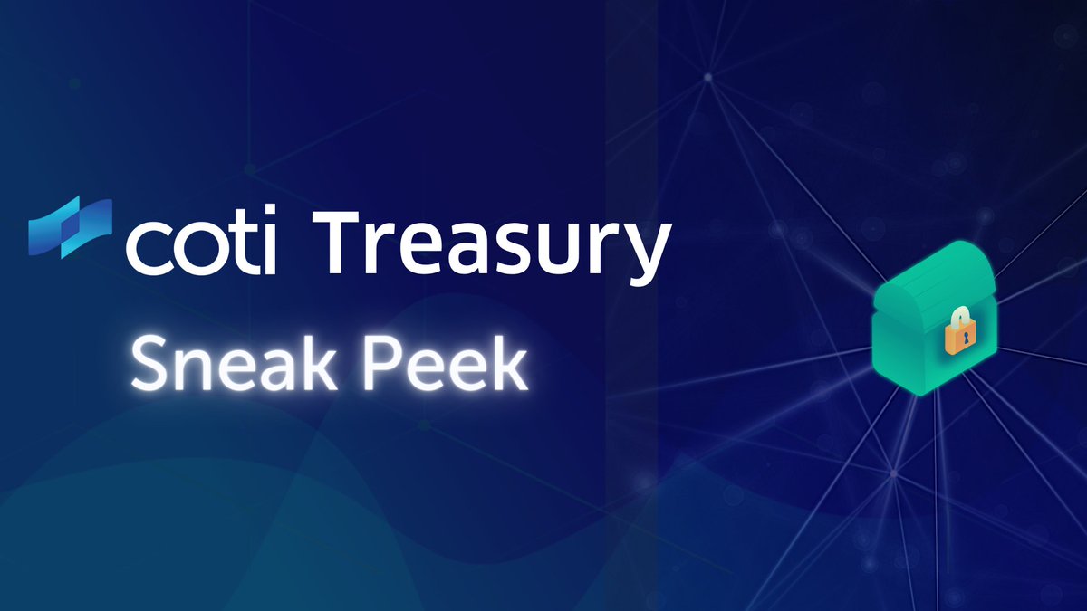 As we approach the launch of our Treasury, we would like to share a glimpse of the interface with you. 
It has been an exciting journey building out the Treasury, and we can’t wait for the launch in a few weeks. 

Check it out: cotinetwork.medium.com/a-sneak-peek-o…

$COTI #STAYCOTI