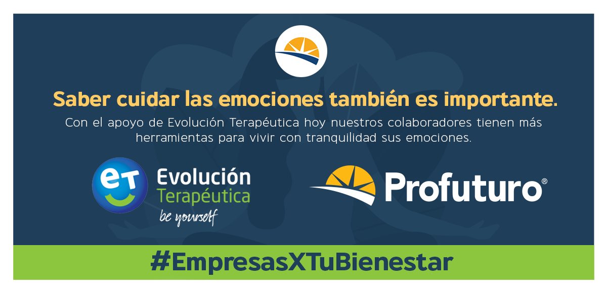 Con <a href="/EvoTera/">EvoluciónTerapéutica</a>, nuestros colaboradores han aprendido modelos para entender sus emociones dejando las etiquetas a un lado y usándolas como un recurso a su favor.

#EmpresasXTuBienestar

Conoce más aquí: evoluciont.com.mx