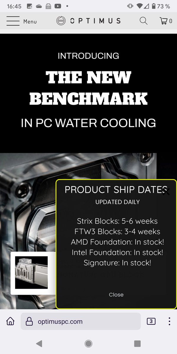 ChrisHM79's tweet photo. @Optimus_WC Just ordered one of your gorgeous FTW3 blocks. Can't wait for it to arrive here. :-) Quick question about the shipping times you list on your Homepage: When i visit your page through my desktop browser vs. my mobile browser i get different shipping times? https://t.co/5unH9h5Mfi