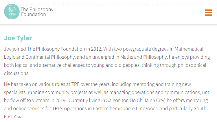 Joe Tyler has returned as one of our online mentors and trainers, working in South East Asia. Nice to have you back Joe!