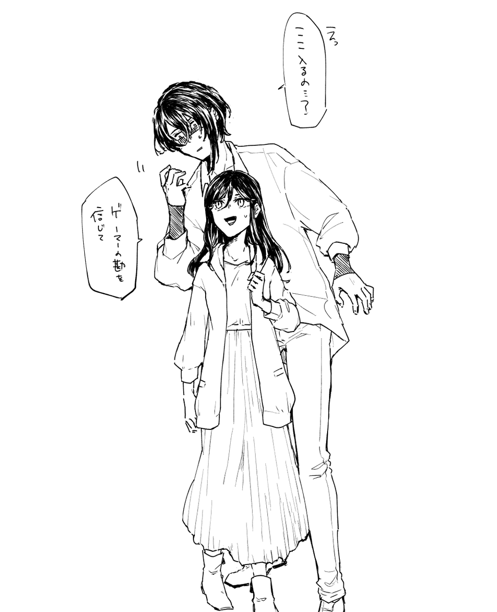 オルニトリンコ探索者2人。うちの子ショウくんとちーさまんとこの弥生ちゃん。 