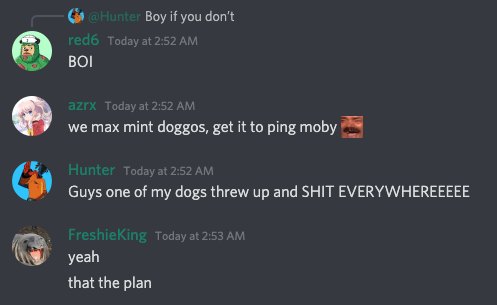 HuhaoNFT's tweet photo. Another day in Caviar's discord https://t.co/H6BDutADXw