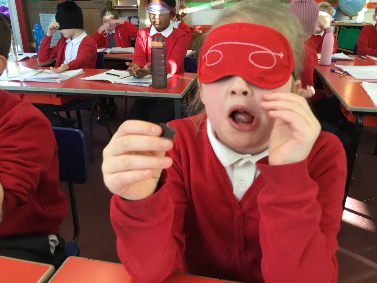 TJPrimary's tweet photo. Year 4 tasted milk, white and dark chocolate with some of them flavoured with mint, orange and salted caramel. We even tasted chilli chocolate... can you tell what we thought of that?! #TJYear4 #TJScience #TJIPC https://t.co/vW45t9X1AV