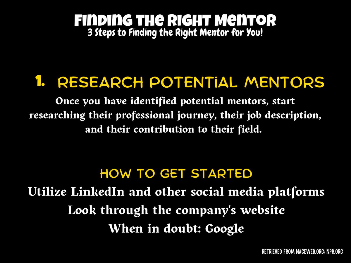 Finding a mentor that you can trust, is approachable, and provides encouragement is essential for a successful mentoring relationship. 

#NationalMentoringMonth #QT11 #Onyx12 #OPhiO18 #QT12 #hustudentactivities #hamptonuniversity #hamptonuniversityalumni #hucareercenter