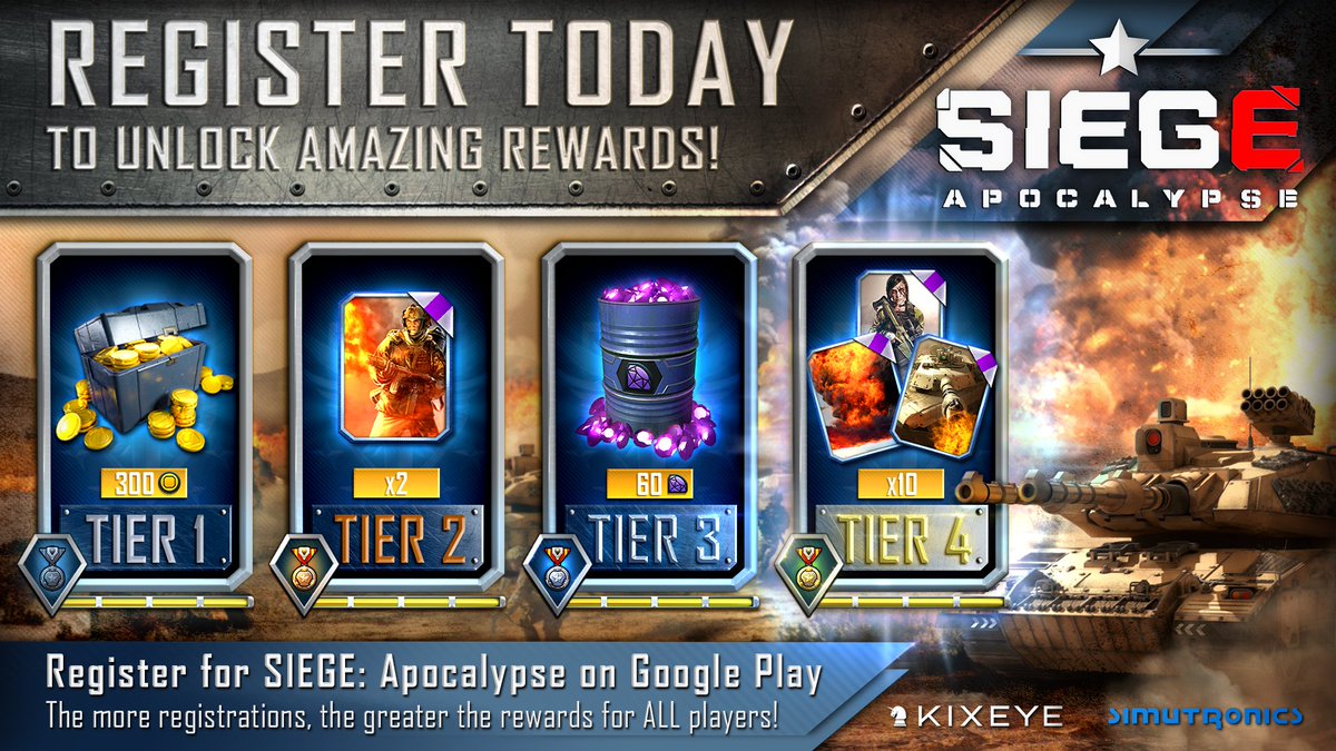 🎉Generals! Tier 4 of our pre-registration goal has been reached!🎉

🃏Everyone who has signed up will receive 10x Firebomb, 10x Sniper and 10x Battle Tank Cards🃏

🎮App Store Players will also receive bonuses upon release🎮

Generals, we salute you! 

#comingsoon #MobileGame