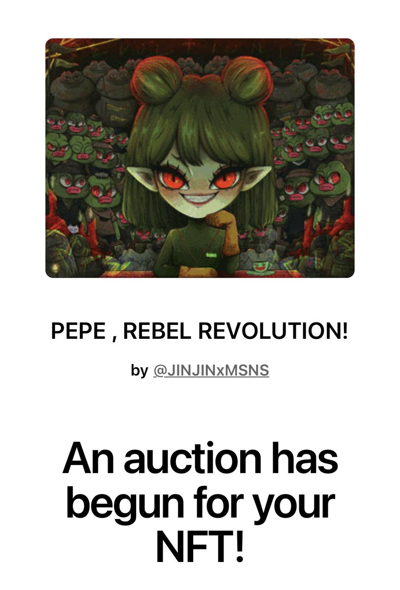 jinjinxmsns's tweet photo. Awwwww thank you @jaggedsoft @jaggedVIP for action , and thank you so much for support all artist LOVE #FrogFam 💚🐸💚🐸💚🐸🐸🐸🐸 #pepethefrog #pepenft #pepe Please wait gifts from me soon 🐸🥰❤️❤️ https://t.co/sMYeymYUf2