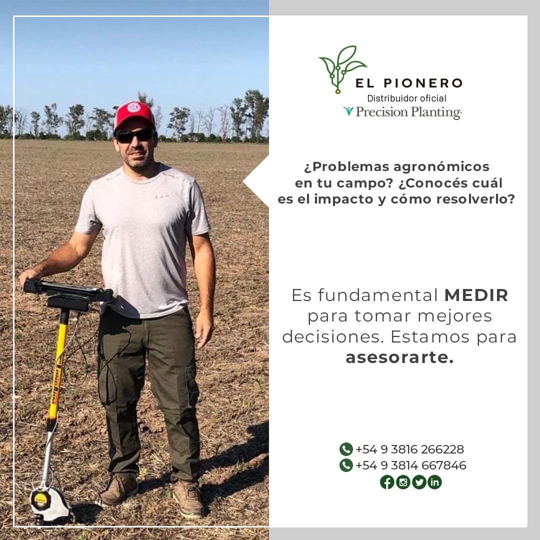 ElPioneroAgro's tweet photo. ¿Problemas agronómicos en tu campo? ¿Conocés cuál es el impacto y cómo resolverlo? 
Es fundamental MEDIR para tomar mejores decisiones. 
Estamos para asesorarte!
#siembra #sembradora #siembraeficiente #precisionplanting #dosificador https://t.co/TnZxMrn2pJ