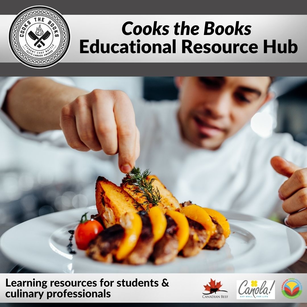 TasteCanada's tweet photo. Taste Canada is thrilled to launch the #CookstheBooks Educational Resource Hub with our partners @LoveCDNBeef, @canolaeatwell and @CDNFoodFocus. Full of amazing info and resources for culinary students! Visit: https://t.co/TPzDlAYjUj #makeitcanola #LoveCDNBeef #loveCDNfood https://t.co/mMsPdU1tuJ