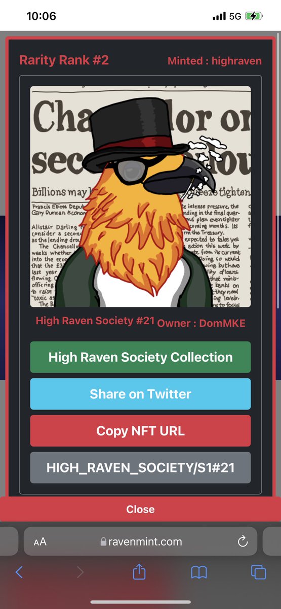 Woow!!! S/O <a href="/highravensoc/">High Raven Society 🅁🅅🄽</a> for this amazing High Raven NFT! I love it 🔥