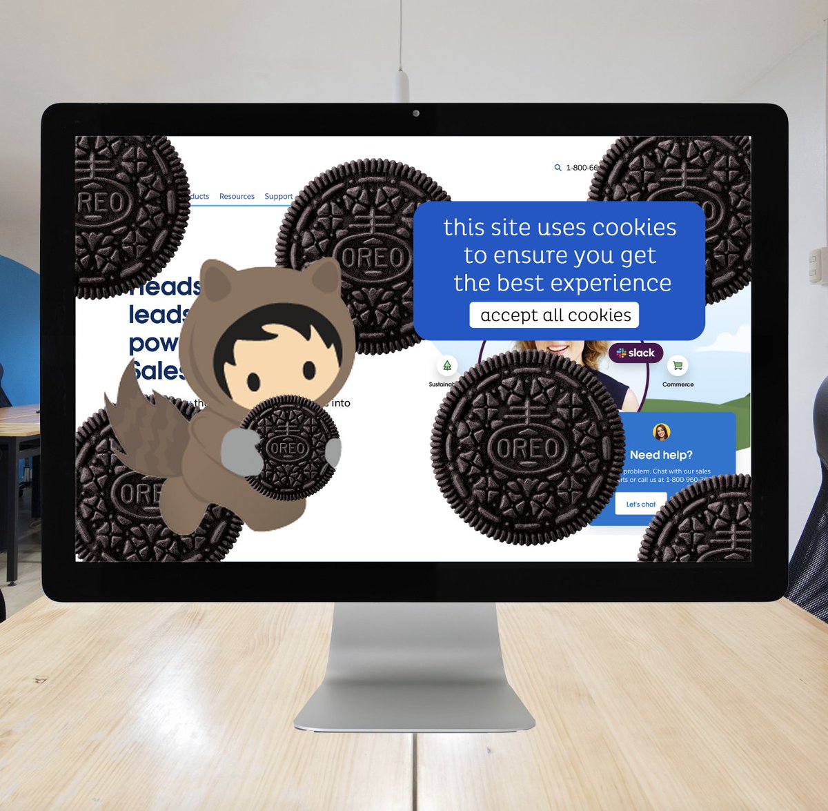 Oreo's tweet photo. @salesforce accept all cookies ☑️ https://t.co/Qq4hX47PIw