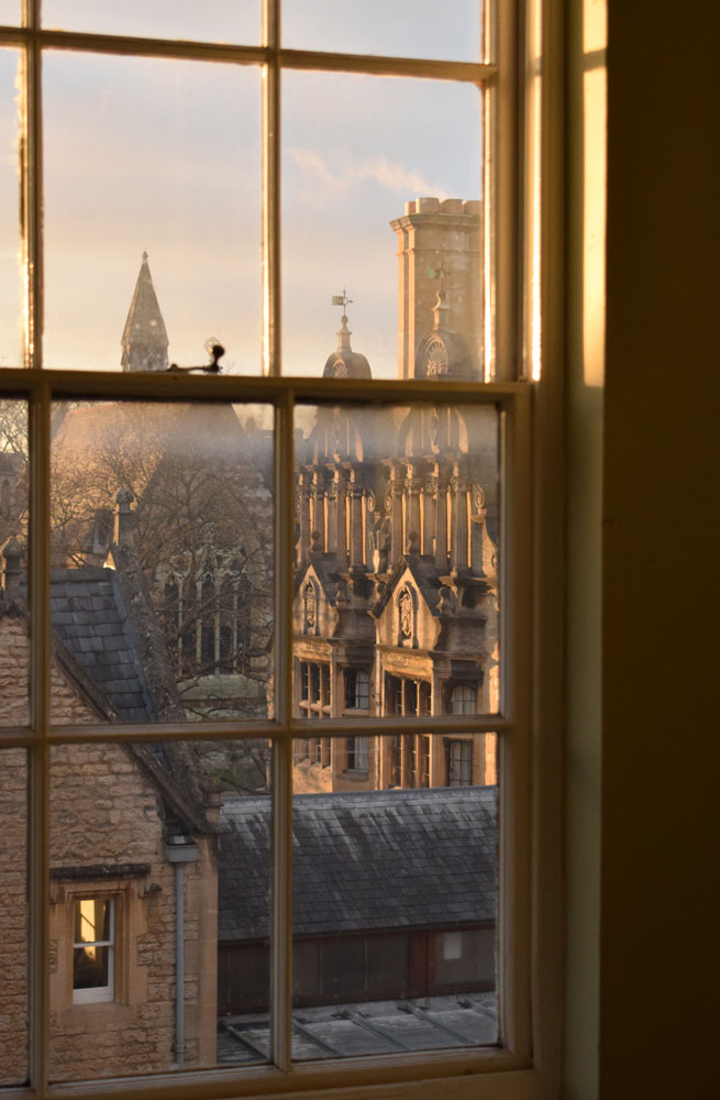 Here's one of your regular reminders that one of the nicest views in the city is from our third floor window when the sun's beginning to set