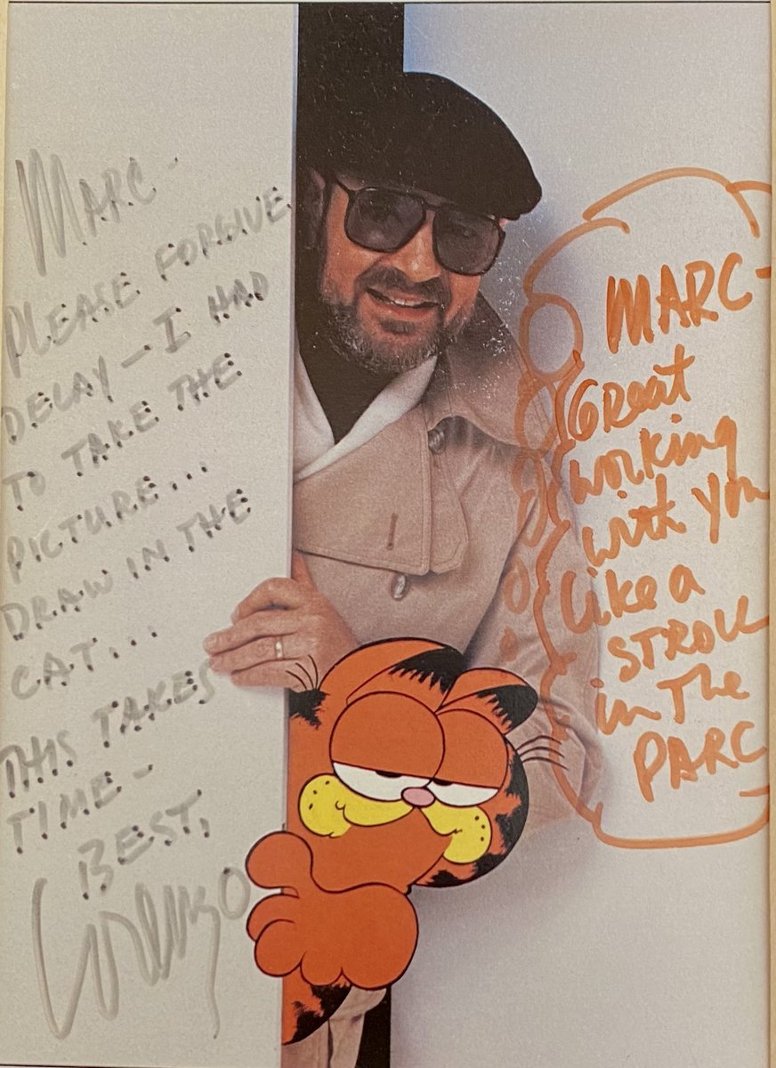 marcgraue's tweet photo. A lot of you know I have a massive collection of voiceover memorabilia! The cool part is I got to work and play with these VO Giants! Thought it’d be fun to post some pics starting with the amazing Lorenzo Music the voice of Garfield the Cat!! #voiceover #volegends #voiceactors https://t.co/LO3CTPKQnD