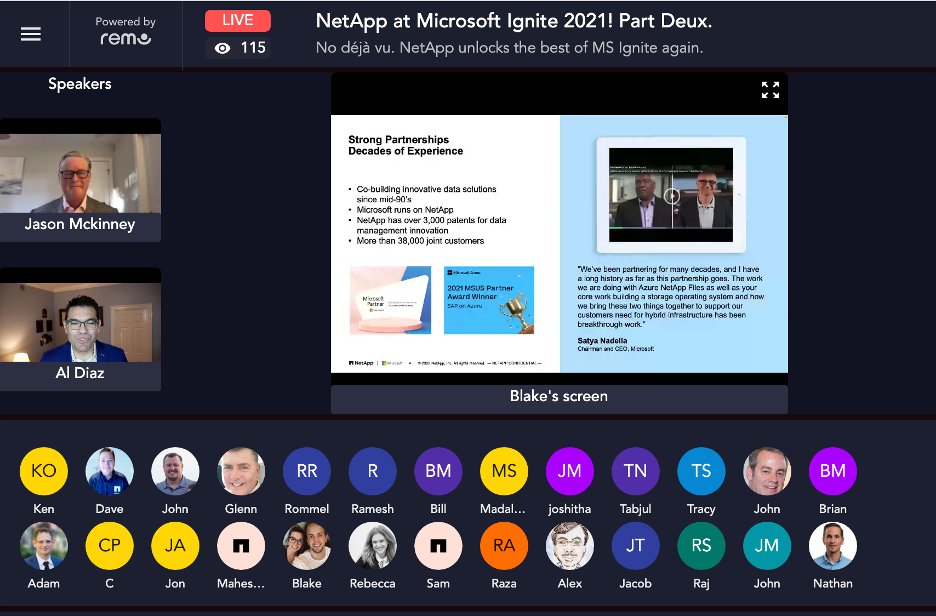 Warm up and join our Fireside Chat to hear about <a href="/NetApp/">NetApp</a> and <a href="/Azure/">Microsoft Azure</a> partnership NOW live.remo.co/e/netapp-at-mi…