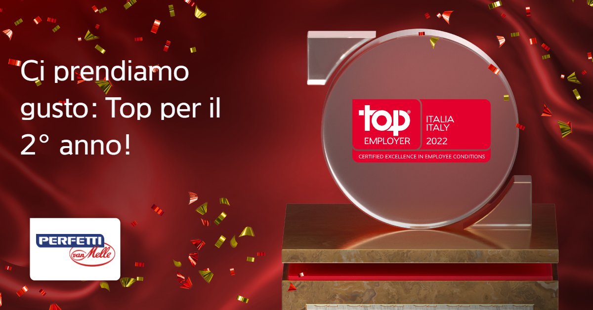 Orgogliosi di aver ottenuto per il secondo anno consecutivo la certificazione Top Employer Italia e Europa 2022! #TopEmployer2022