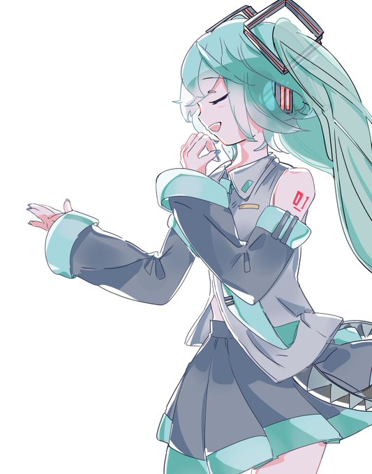 歌えるのがとっても嬉しい初音ミクさん😊 