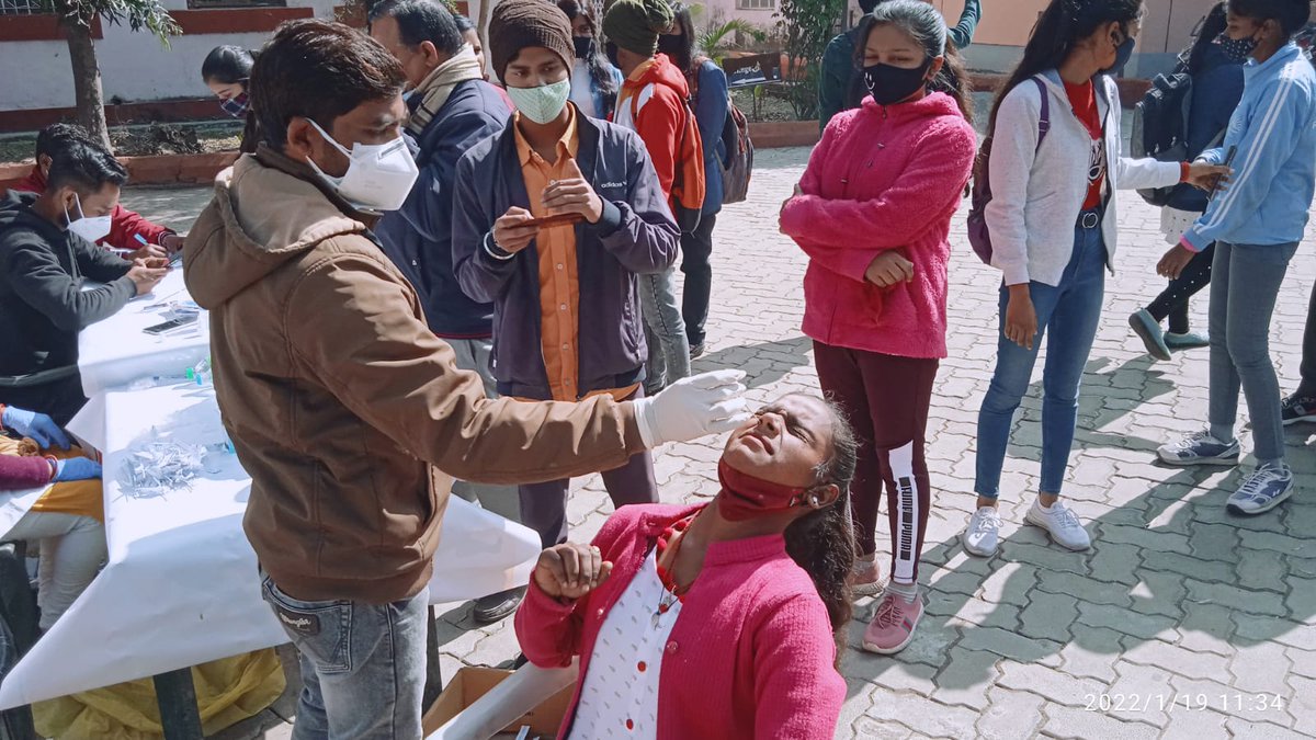 Covid test camp organised by NSS Unit-1, St. Columba's College, Hazaribag to stop the spread of Covid-19 (Omicron).
<a href="/NSSRDPATNA/">NSS RD Patna</a> <a href="/_NSSIndia/">NSS India</a> <a href="/PIB_India/">PIB India</a> <a href="/YASMinistry/">YAS Ministry</a> <a href="/ianuragthakur/">Anurag Thakur</a> <a href="/Anurag_Office/">Office of Mr. Anurag Thakur</a> <a href="/PMOIndia/">PMO India</a> <a href="/mygovindia/">MyGovIndia</a> <a href="/COVIDNewsByMIB/">#IndiaFightsCorona</a>