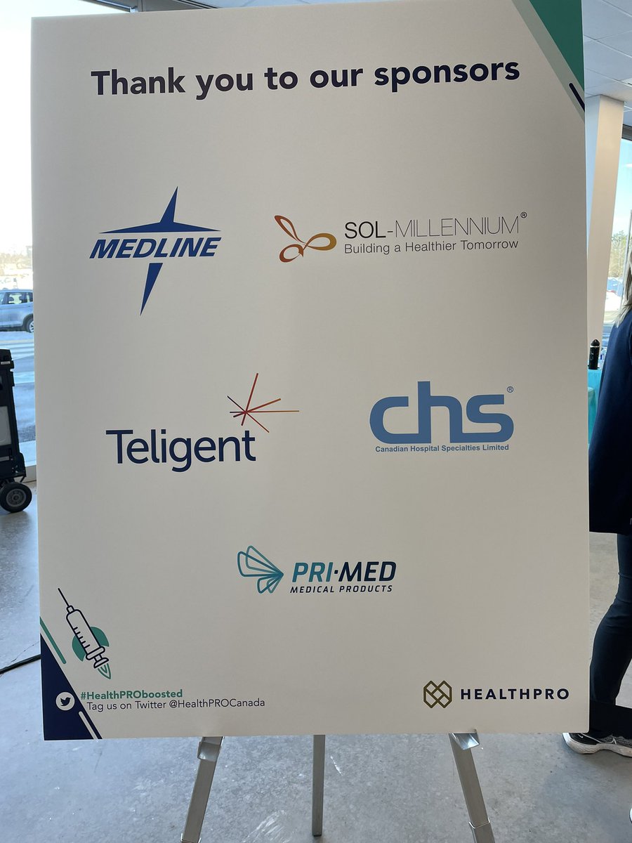 RJdisc's tweet photo. Thank you to our partners @Medline @solmillennium @TeligentInc @chsltd_  @PriMedCan for helping us give a Covid boost at our clinic. #HealthPROboosted https://t.co/PDnDDZTrRX