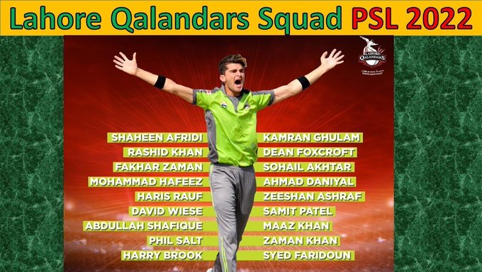 Lahore Qalandar Team Squad 2022 for PSL 7