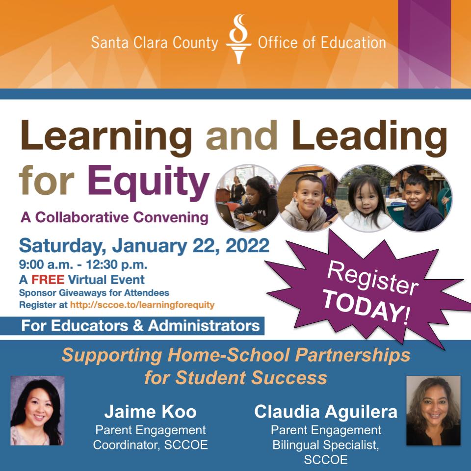 Want to learn how to foster inclusion and belonging with families at your schools? Join @PEP_SCCOE as we explore Home-School Partnerships for Student Success. 🔗bit.ly/ll4esched⬅️Check out full sched! #WeAreSCCOE #k12 #SEL #equity