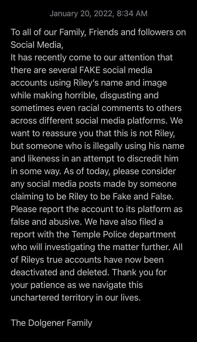 Please open and read the statement below! Feel free to retweet it far and wide.