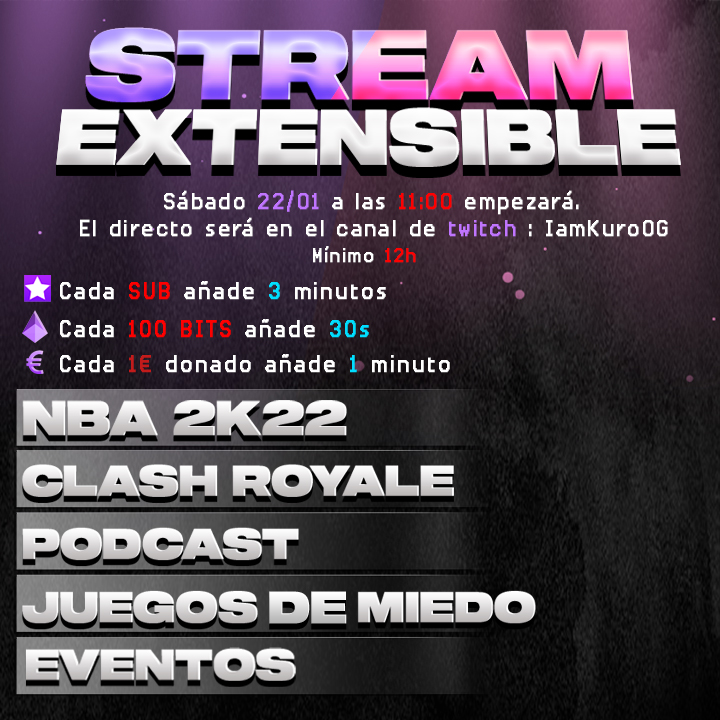 IAmKuroOG's tweet photo. 📅SÁBADO 22
⏰A PARTIR DE LAS 11:00h
💥SUBATHON (Mínimo 12h)

Va a ser el MEJOR SUBATHON  de TWITCH, os espero a todos allí 🙏🏿♥ https://t.co/VdkVml0rbH