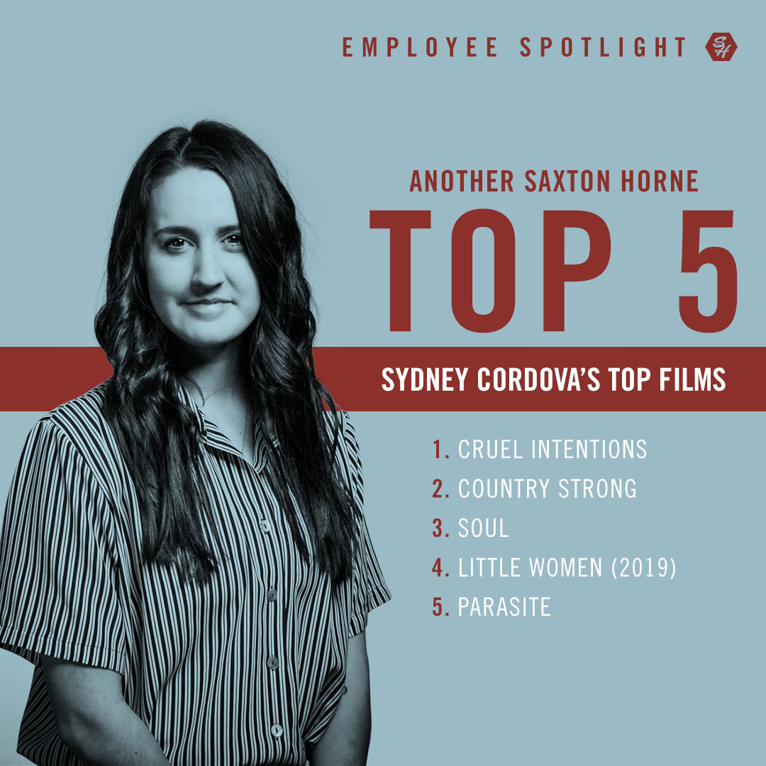 saxtonhorne's tweet image. 👉🏻 This month's employee spotlight introduces us to Sydney Cordova, Senior Social Media Strategist! Sydney enjoys sharing her favorite movies with people, so here are her top 5, in no particular order.

#EmployeeSpotlight #DrivenBy #Appreciation #Automotive #Top5