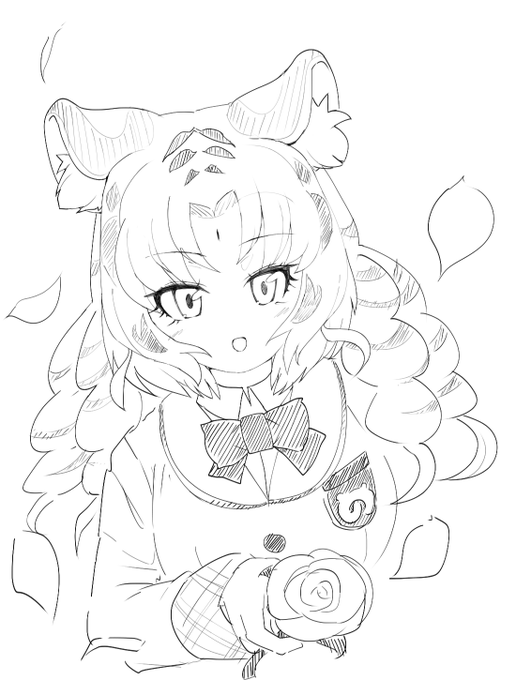 ゴールデンタビータイガーちゃん描きました 3では颯爽と来てくれたしぬいぐるみも来たし何かと縁を感じていますがデザインの密度がすごくて大変!なので練習です 