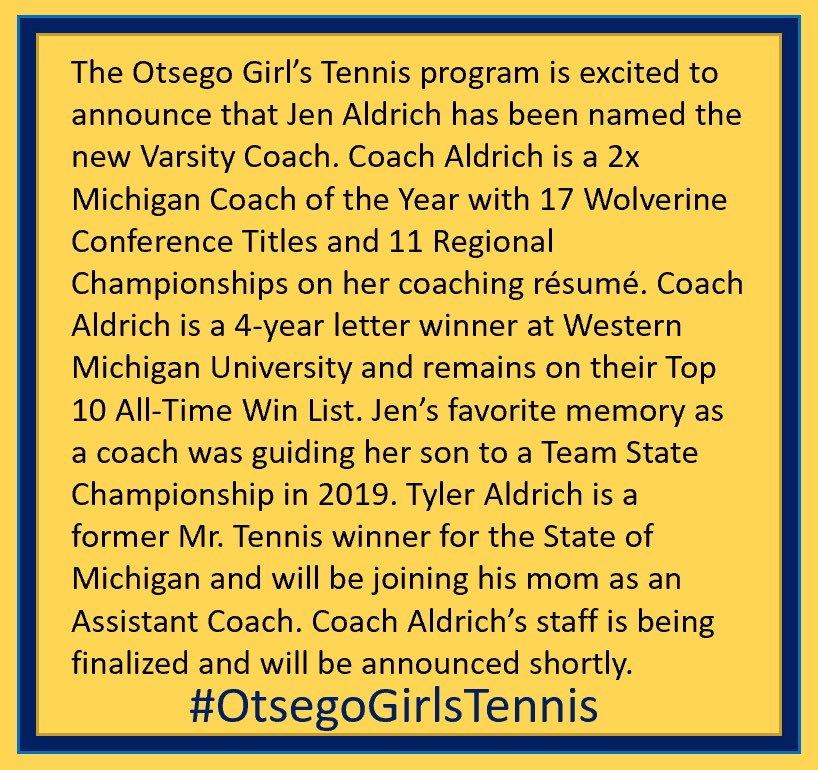 🎾 Otsego Girls Tennis 🎾 (@otsegotennis) on Twitter photo 