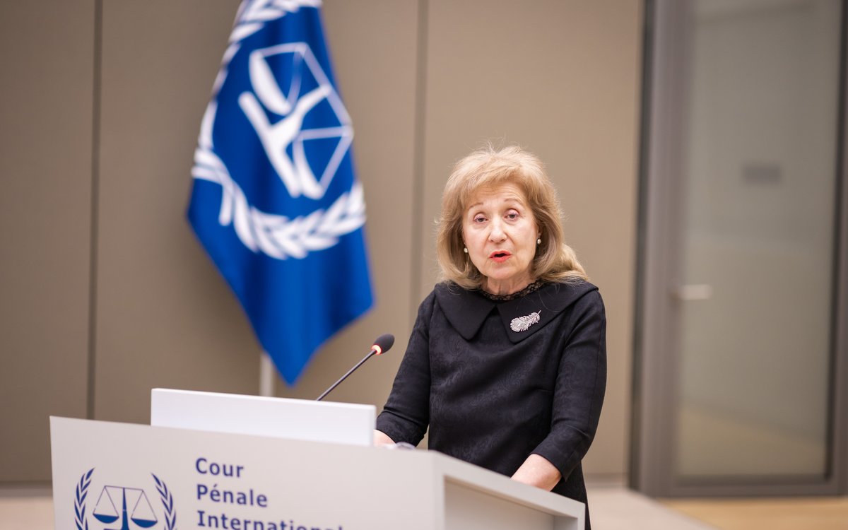 IntlCrimCourt's tweet image. Judge Ekaterina Trendafilova, President of the Kosovo Specialist Chambers, in keynote address at opening of #judicialyear: “The first courts &amp;amp; tribunals were tasked to blaze the trail of int’l justice &amp;amp; they deserve our honour and appreciation. However, the field is not static”⬇️
